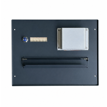 Frontplatte mit Klingel und Sprechsieb in RAL 7016