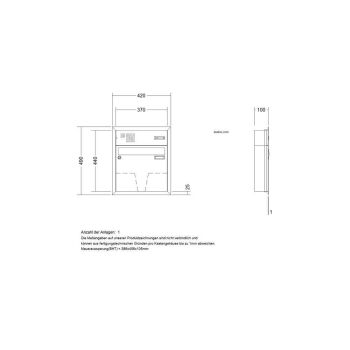 Leabox flush-mounted letterbox with speech field in...