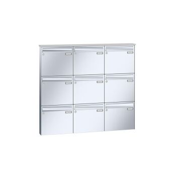 LEABOX Aufputzbriefkasten in V2A Edelstahl - LEA3 (1-12-fach)