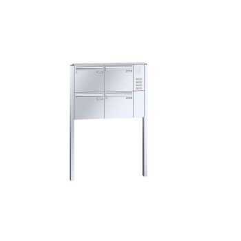 Leabox freestanding letterbox with intercom panel in stainless steel
