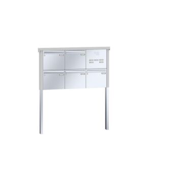 LEABOX freistehende Briefkastenanlage mit Sprechfeld in V2A Edelstahl - LEA20 (1-12-fach)