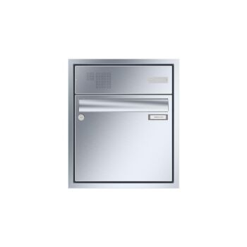Leabox stainless steel Flush-mounted-letterbox with intercom prep.