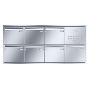 Leabox stainless steel Flush-mounted-letterbox with intercom prep.