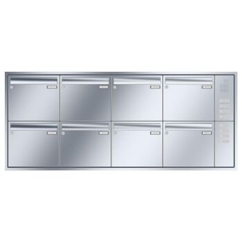 Leabox stainless steel Flush-mounted-letterbox with intercom prep.