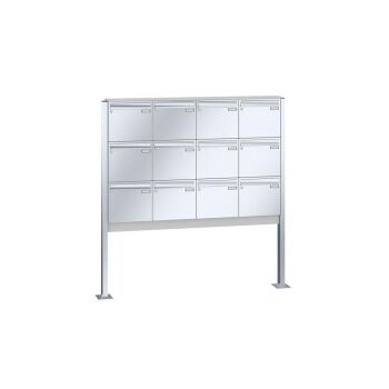 Leabox free-standing letterbox system in stainless steel 12 base plates