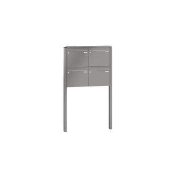 Leabox free-standing mailbox system in RAL DB 703 iron mica 4 concrete