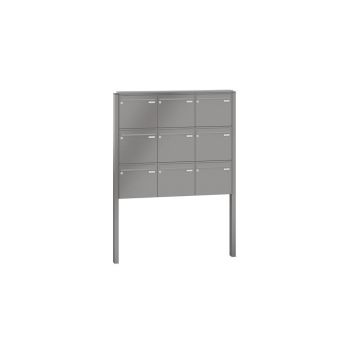 Leabox free-standing mailbox system in RAL DB 703 iron mica 9 embedding in concrete