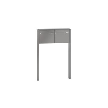 Leabox free-standing mailbox system in RAL 6005 moss green 2 embedding in concrete