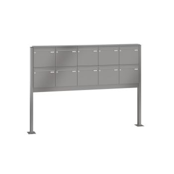 Leabox free-standing mailbox system in RAL 7016 anthracite grey 10 base plates