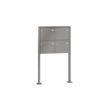 Leabox freestanding letterbox system in RAL 9005 jet black 4 base plates
