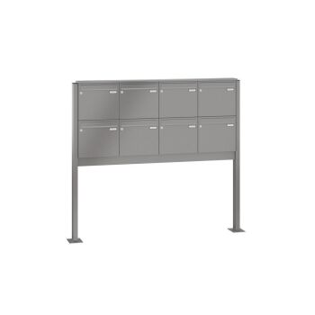 LEABOX 8er freistehende Briefkastenanlage in RAL 9007 (Fußplatten) - LEA3