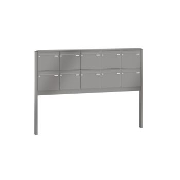 Leabox free-standing mailbox system in RAL 9007 grey aluminium 10 embedding in concrete