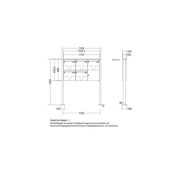 Leabox freestanding letterbox system in RAL 9016 traffic white 5 base plates