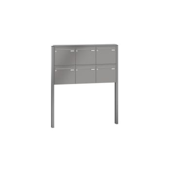 Leabox free-standing mailbox system in RAL 7035 light grey 6 embedding in concrete