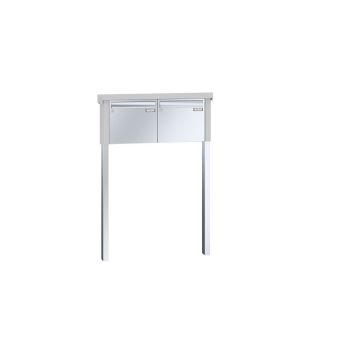 Leabox free-standing mailbox system in stainless steel 2 concrete