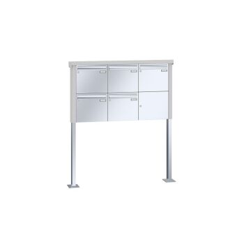 Leabox free-standing letterbox system in stainless steel 5 base plates