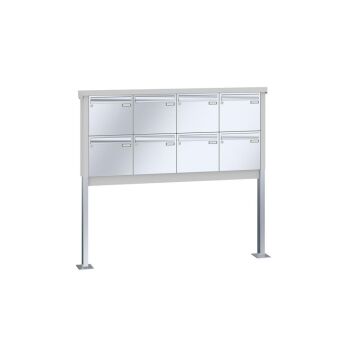Leabox freestanding letterbox system in stainless steel 8 base plates