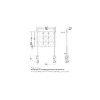 Leabox free-standing letterbox system in stainless steel 9 concrete