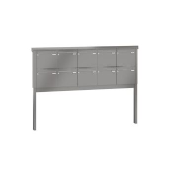 Leabox free-standing mailbox system in RAL DB 703 iron mica 10 embedding in concrete
