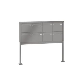 Leabox freestanding letterbox system in RAL 7016 anthracite grey 8 base plates