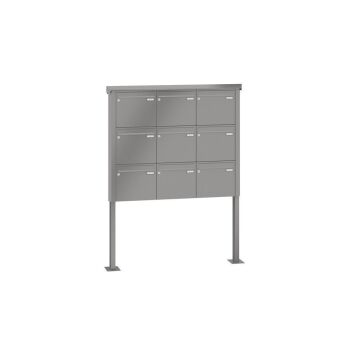 LEABOX 9er freistehende Briefkastenanlage in RAL 7016 (Fußplatten) - LEA20