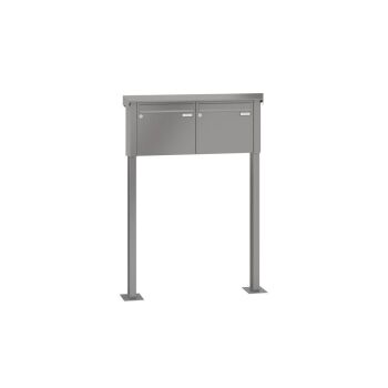 LEABOX 2er freistehende Briefkastenanlage in RAL 8017 (Fußplatten) - LEA20