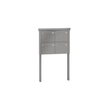 Leabox free-standing mailbox system in RAL 8028 terra brown 4 concrete