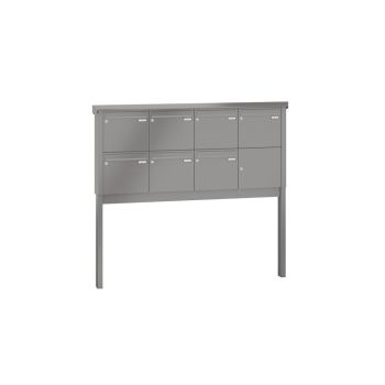 Leabox free-standing mailbox system in RAL 8028 terra brown 7 concrete