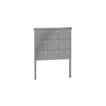 Leabox free-standing mailbox system in RAL 8028 terra brown 9 concrete