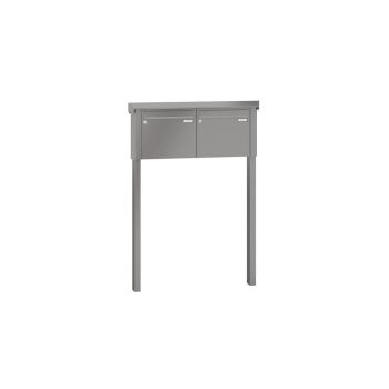 Leabox free-standing mailbox system in RAL 7035 light grey 2 embedding in concrete