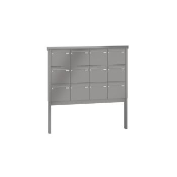 Leabox free-standing mailbox system in RAL 7035 light grey 12 embedding in concrete