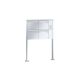 Leabox freestanding mailbox system with speech field in stainless steel 4 base plates
