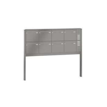 Leabox free-standing mailbox system with speech field in RAL DB 703 iron mica 8 concrete