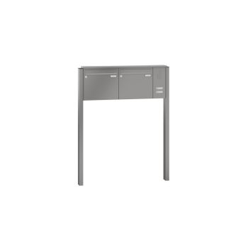 Leabox free-standing mailbox system with speech field in RAL 7016 anthracite grey 2 embedding in concrete