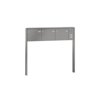 Leabox free-standing mailbox system with speech field in RAL 7016 anthracite grey 3 embedding in concrete