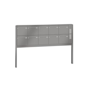 Leabox free-standing mailbox system with speech field in RAL 7016 anthracite grey 10 embedding in concrete
