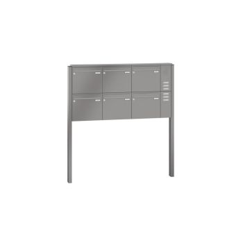 Leabox free-standing mailbox system with speech field in RAL 8028 terra brown 6 concrete