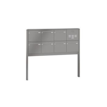Leabox free-standing mailbox system with speech field in RAL 8028 terra brown 7 concrete
