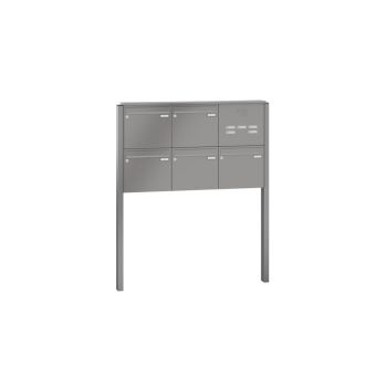 Leabox free-standing mailbox system with speech field in RAL 9007 grey aluminium 5