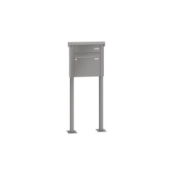 Leabox freestanding mailbox system with speech field in RAL 7016 anthracite grey 1 base plates