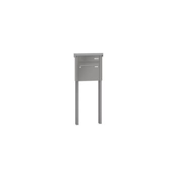 Leabox free-standing mailbox system with speech field in RAL 8017 chocolate brown 1 embedding in concrete