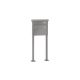 Leabox free-standing mailbox system with speech field in RAL 9006 white aluminium 1 base plates