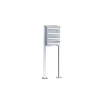 Leabox freestanding horizontal mailbox system in stainless steel 4 base plates