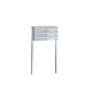 Leabox free-standing horizontal letterbox system in stainless steel 6 concrete