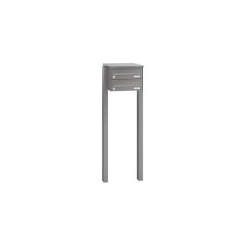 Leabox free-standing horizontal mailbox system in RAL DB 703 iron mica 2 embedding in concrete