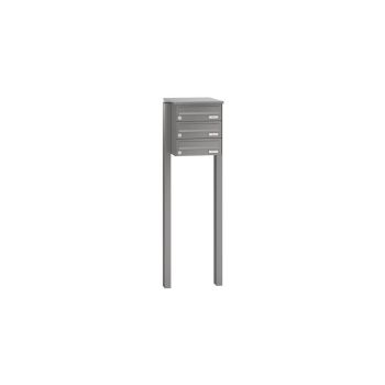 Leabox free-standing horizontal mailbox system in RAL DB 703 iron mica 3 embedding in concrete