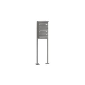 Leabox free-standing horizontal mailbox system in RAL DB 703 iron mica 5 base plates