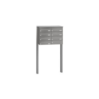 Leabox free-standing horizontal mailbox system in RAL DB 703 iron mica 7 concrete