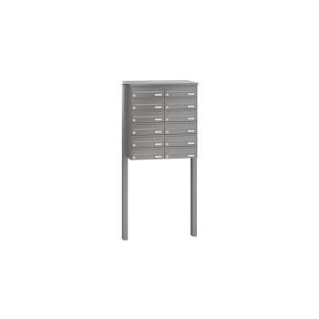 Leabox free-standing horizontal mailbox system in RAL DB 703 iron mica 12 concrete
