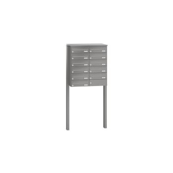 Leabox free-standing horizontal mailbox system in RAL 6005 moss green 11 embedding in concrete